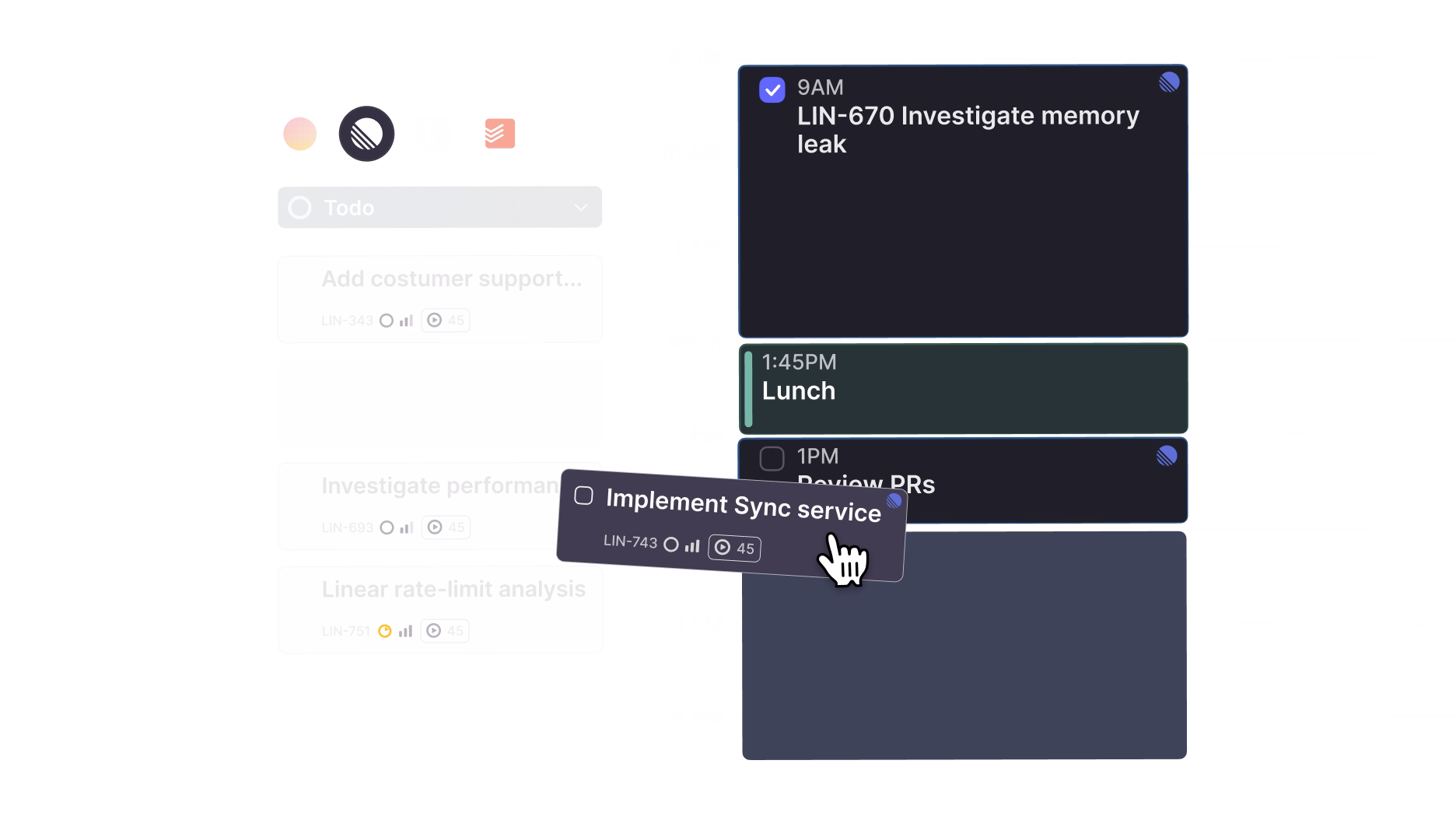 Morgen calendar tasks